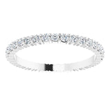 10K Gold Round Lab-Grown Diamond Shared-Prong Eternity Band – 1.7 mm Stones - White Gold - view 3