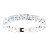 Platinum Asscher Lab-Grown Diamond Shared-Prong Eternity Band – 2.3x2.3 mm Stones - view 3