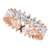 14K Gold Marquise Lab-Grown Diamond Shared-Prong Eternity Band – 4.5x2.5 mm Stones - Rose Gold - view 5