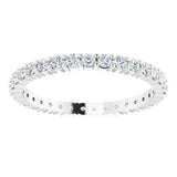 10K Gold Round Natural Diamond Shared-Prong Eternity Band – 1.75 mm Stones - White Gold - view 3