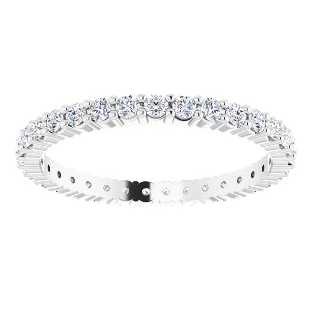 10K Gold Round Lab-Grown Diamond Shared-Prong Eternity Band – 1.75 mm Stones - White Gold - view 3