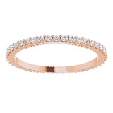10K Gold Round Lab-Grown Diamond Shared-Prong Eternity Band – 1.3 mm Stones - Rose Gold - view 3