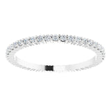 10K Gold Round Lab-Grown Diamond Shared-Prong Eternity Band – 1.3 mm Stones - White Gold - view 3