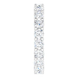 10K Gold Round Natural Diamond Shared-Prong Eternity Band – 3.2 mm Stones - White Gold - view 4