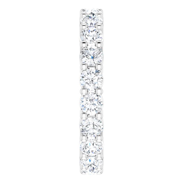 10K Gold Round Natural Diamond Shared-Prong Eternity Band – 3.2 mm Stones - White Gold - view 4