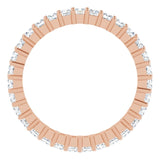 10K Gold Square Lab-Grown Diamond Shared-Prong Eternity Band – 2x2 mm Stones - Rose Gold - view 2