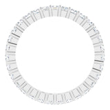 10K Gold Square Natural Diamond Shared-Prong Eternity Band – 2x2 mm Stones - White Gold - view 2