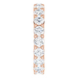 10K Gold Round Natural Diamond Shared-Prong Eternity Band – 3.4 mm Stones - Rose Gold - view 4