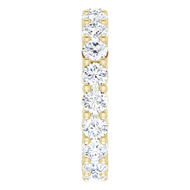 14K Gold Round Lab-Grown Diamond Shared-Prong Eternity Band – 3.4 mm Stones - Yellow Gold - view 4