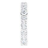 14K Gold Round Lab-Grown Diamond Shared-Prong Eternity Band – 3.4 mm Stones - White Gold - view 4