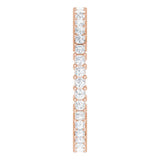 10K Gold Square Natural Diamond Shared-Prong Eternity Band – 1.5x1.5 mm Stones - Rose Gold - view 4