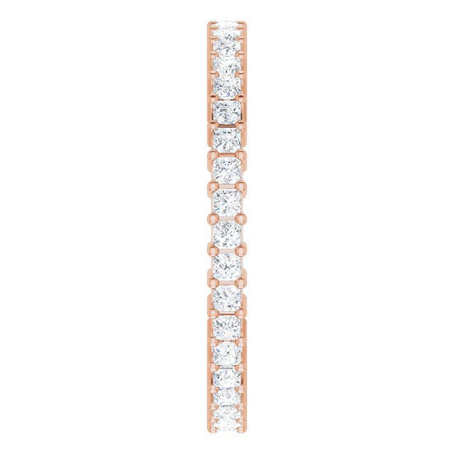 10K Gold Square Natural Diamond Shared-Prong Eternity Band – 1.5x1.5 mm Stones - Rose Gold - view 4