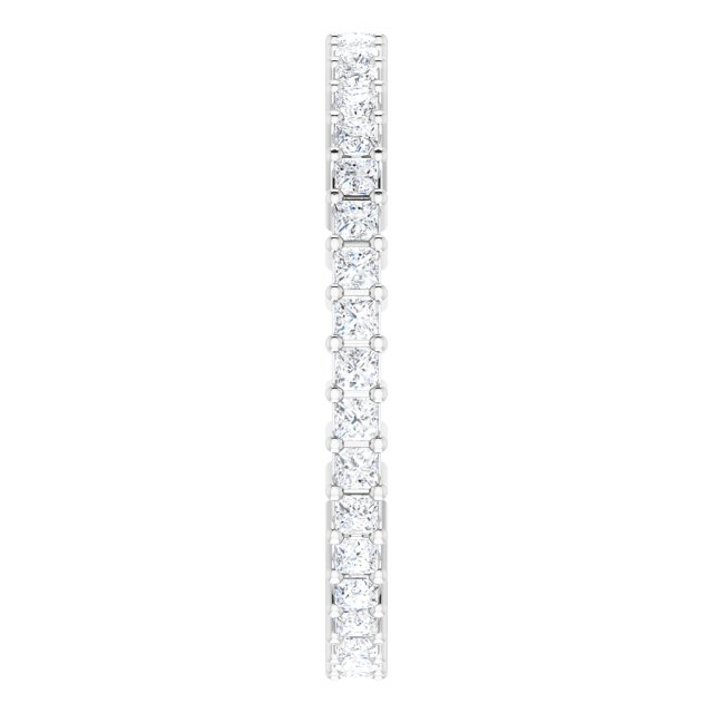 10K Gold Square Lab-Grown Diamond Shared-Prong Eternity Band – 1.5x1.5 mm Stones - White Gold - view 4