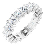 10K Gold Square Natural Diamond Shared-Prong Eternity Band – 3.5x3.5 mm Stones - White Gold