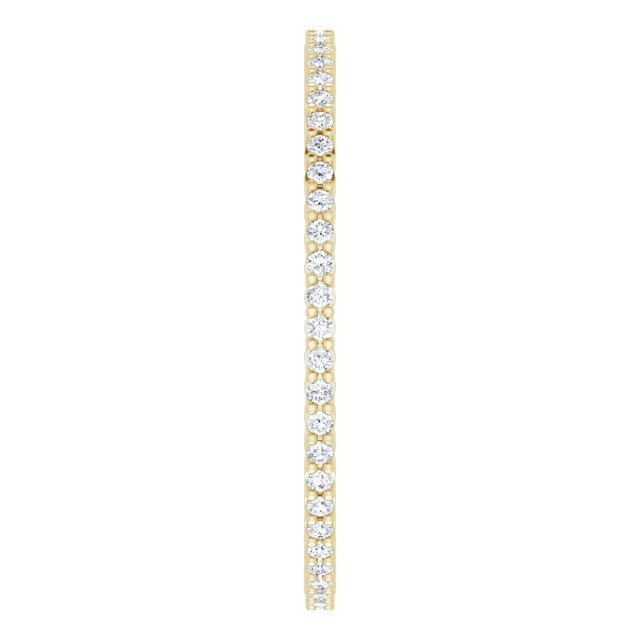 14K Gold Round Lab-Grown Diamond Shared-Prong Eternity Band – 1 mm Stones - Yellow Gold - view 4