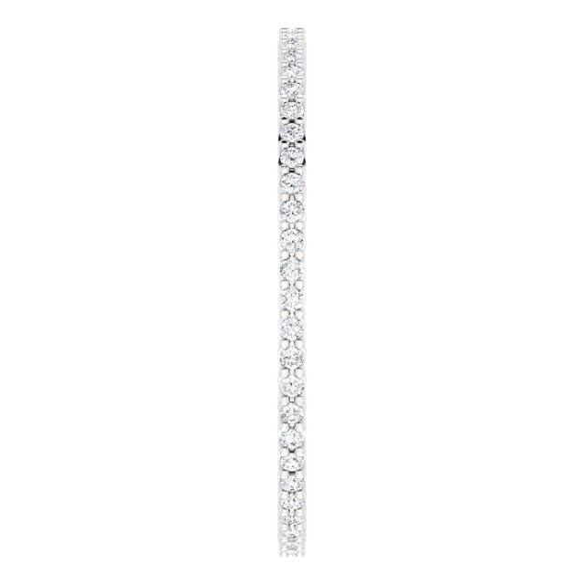 10K Gold Round Lab-Grown Diamond Shared-Prong Eternity Band – 1 mm Stones - White Gold - view 4