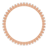 10K Gold Round Lab-Grown Diamond Shared-Prong Eternity Band – 1.3 mm Stones - Rose Gold - view 2