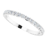 10K Gold Round Natural Diamond Shared-Prong Eternity Band – 1.7 mm Stones - White Gold - view 5