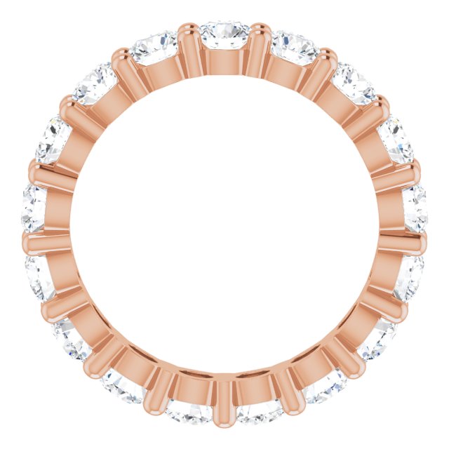 10K Gold Round Lab-Grown Diamond Shared-Prong Eternity Band – 3.75 mm Stones - Rose Gold - view 2