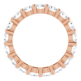 10K Gold Round Natural Diamond Shared-Prong Eternity Band – 3.75 mm Stones - Rose Gold - view 2