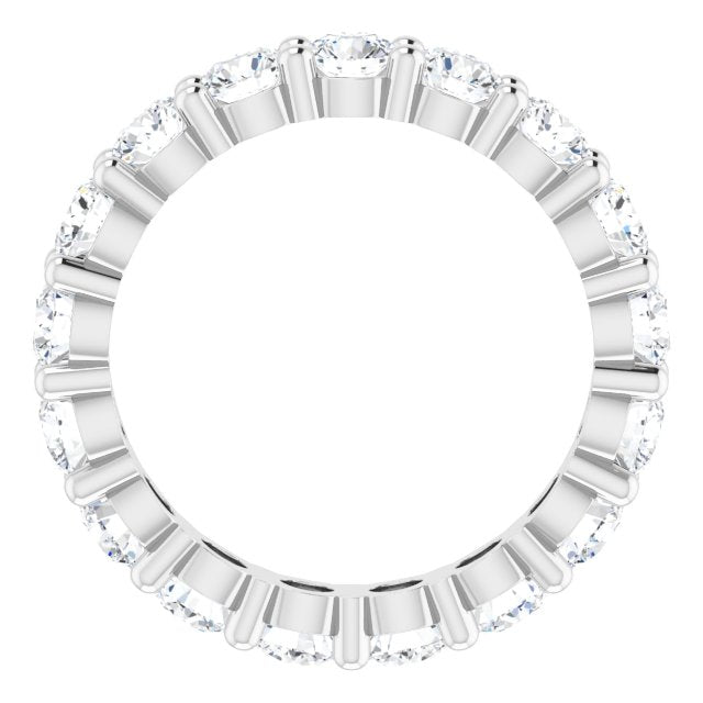 10K Gold Round Natural Diamond Shared-Prong Eternity Band – 3.75 mm Stones - White Gold - view 2