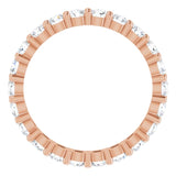 10K Gold Round Natural Diamond Shared-Prong Eternity Band – 2.75 mm Stones - Rose Gold - view 2