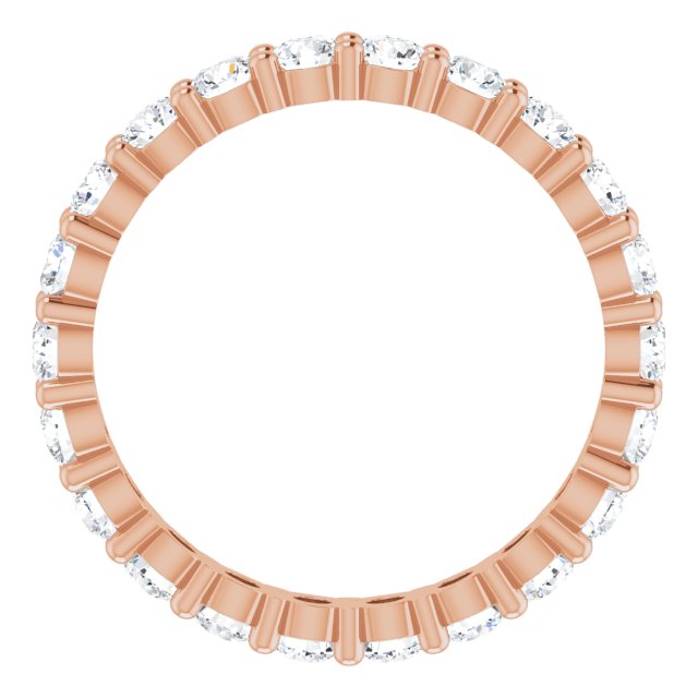 10K Gold Round Natural Diamond Shared-Prong Eternity Band – 2.75 mm Stones - Rose Gold - view 2