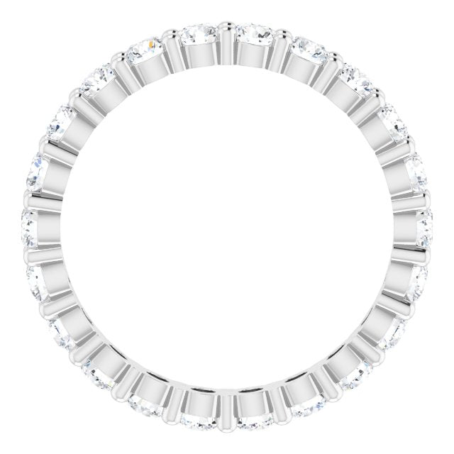 10K Gold Round Lab-Grown Diamond Shared-Prong Eternity Band – 2.75 mm Stones - White Gold - view 2