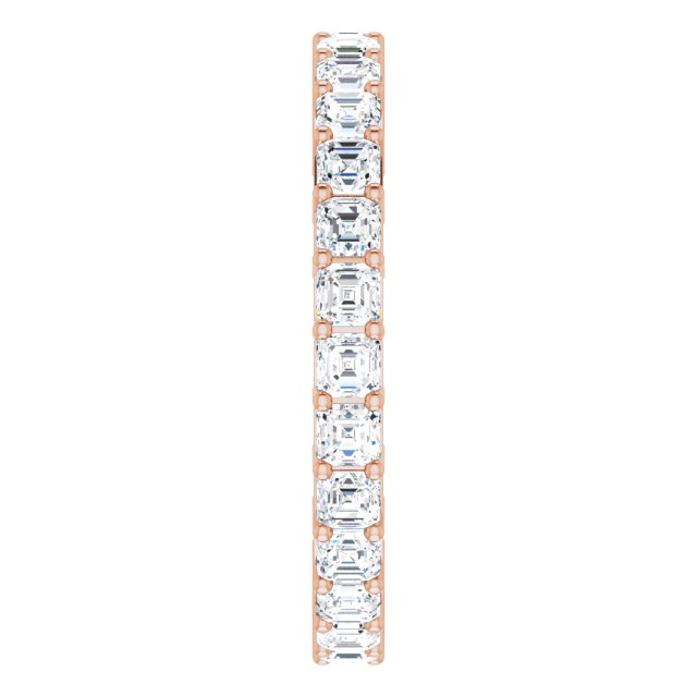 14K Gold Asscher Lab-Grown Diamond Shared-Prong Eternity Band – 2.3x2.3 mm Stones - Rose Gold - view 4