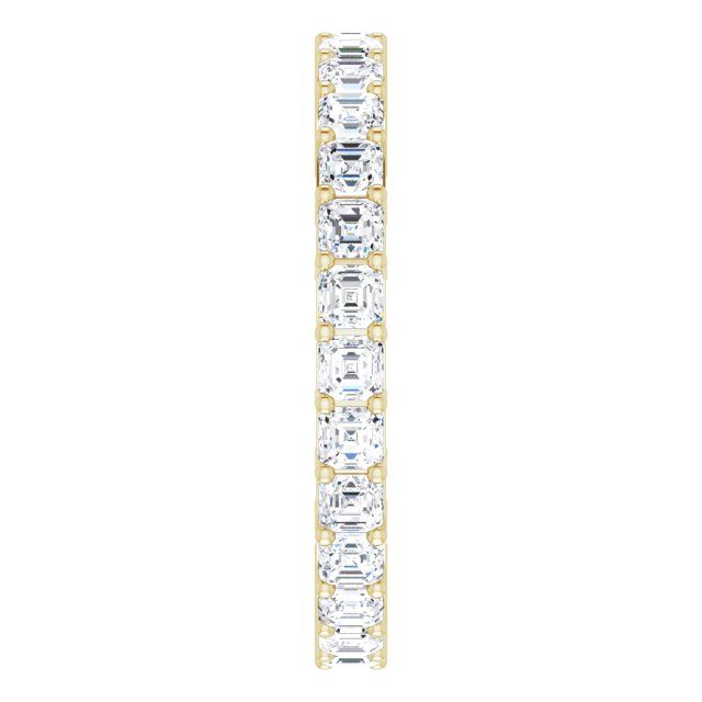 14K Gold Asscher Lab-Grown Diamond Shared-Prong Eternity Band – 2.3x2.3 mm Stones - Yellow Gold - view 4