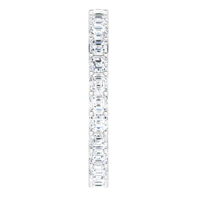Platinum Asscher Lab-Grown Diamond Shared-Prong Eternity Band – 2.3x2.3 mm Stones - view 4