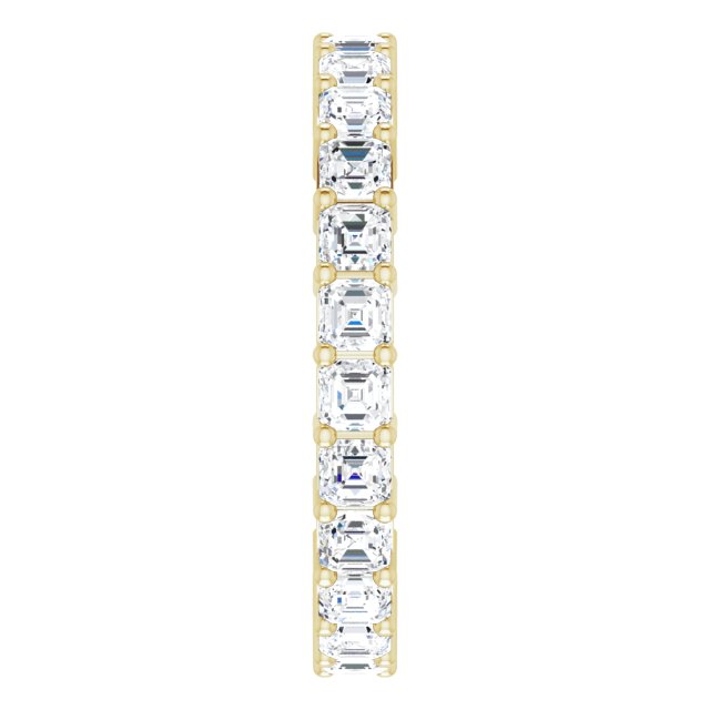 14K Gold Asscher Lab-Grown Diamond Shared-Prong Eternity Band – 2.6x2.6 mm Stones - Yellow Gold - view 4