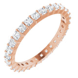 14K Gold Asscher Lab-Grown Diamond Shared-Prong Eternity Band – 2x2 mm Stones - Rose Gold