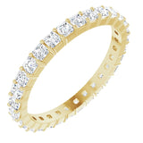 14K Gold Asscher Lab-Grown Diamond Shared-Prong Eternity Band – 2x2 mm Stones - Yellow Gold