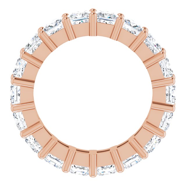 10K Gold Square Lab-Grown Diamond Shared-Prong Eternity Band – 3.75x3.75 mm Stones - Rose Gold - view 2