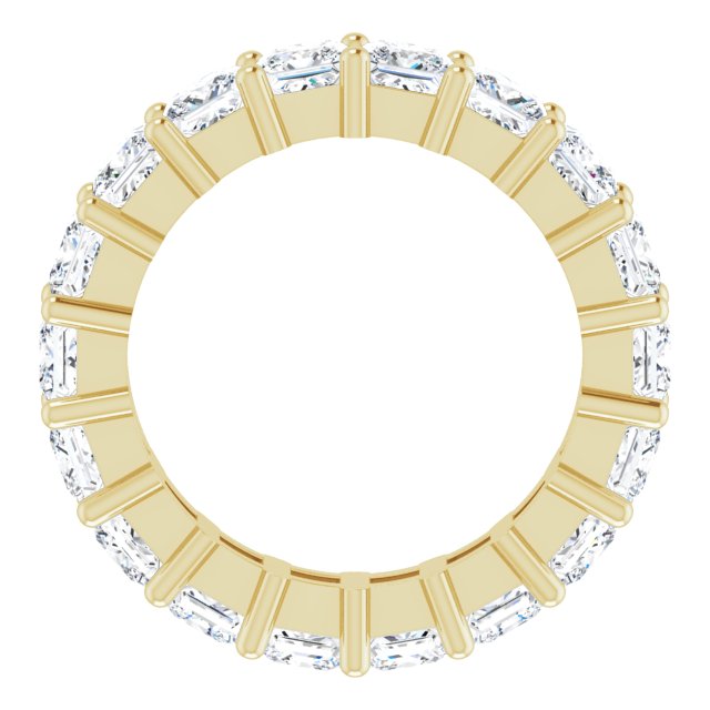 10K Gold Square Natural Diamond Shared-Prong Eternity Band – 3.75x3.75 mm Stones - Yellow Gold - view 2