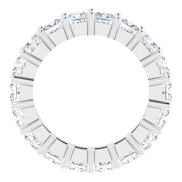 10K Gold Square Natural Diamond Shared-Prong Eternity Band – 3.75x3.75 mm Stones - White Gold - view 2