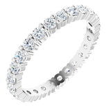 10K Gold Round Natural Diamond Shared-Prong Eternity Band – 2.25 mm Stones - White Gold