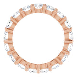 10K Gold Round Natural Diamond Shared-Prong Eternity Band – 3.8 mm Stones - Rose Gold - view 2
