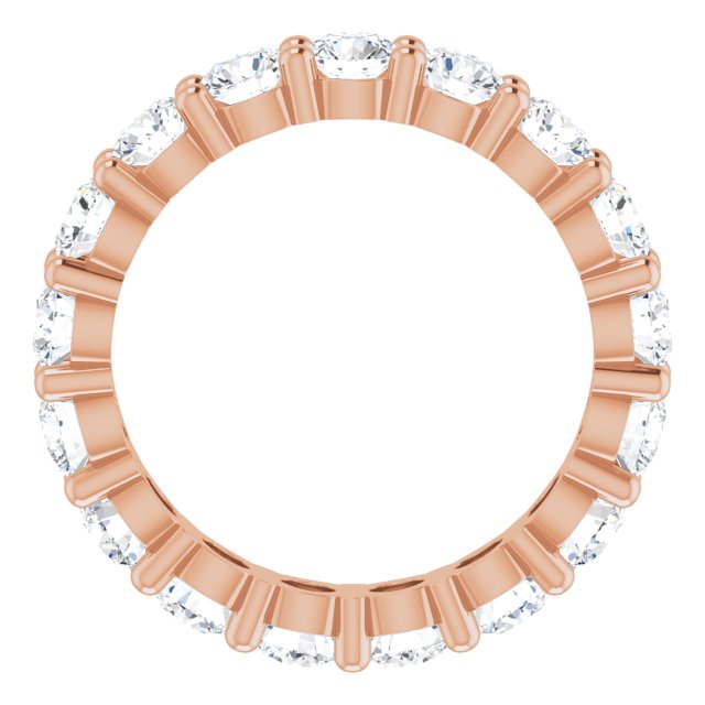 10K Gold Round Natural Diamond Shared-Prong Eternity Band – 3.8 mm Stones - Rose Gold - view 2