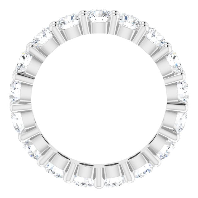 10K Gold Round Lab-Grown Diamond Shared-Prong Eternity Band – 3.8 mm Stones - White Gold - view 2