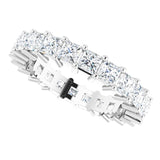 10K Gold Square Lab-Grown Diamond Shared-Prong Eternity Band – 3x3 mm Stones - White Gold - view 5