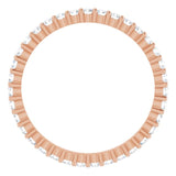 10K Gold Round Lab-Grown Diamond Shared-Prong Eternity Band – 1.7 mm Stones - Rose Gold - view 2