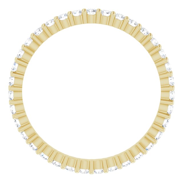 14K Gold Round Lab-Grown Diamond Shared-Prong Eternity Band – 1.7 mm Stones - Yellow Gold - view 2