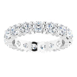 10K Gold Round Natural Diamond Shared-Prong Eternity Band – 3.75 mm Stones - White Gold - view 3