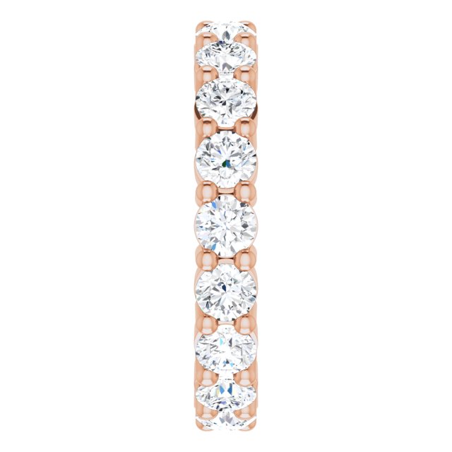 10K Gold Round Lab-Grown Diamond Shared-Prong Eternity Band – 3.5 mm Stones - Rose Gold - view 4