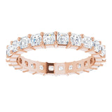14K Gold Asscher Lab-Grown Diamond Shared-Prong Eternity Band – 2.6x2.6 mm Stones - Rose Gold - view 3