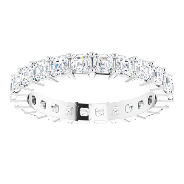 Platinum Asscher Lab-Grown Diamond Shared-Prong Eternity Band – 2.6x2.6 mm Stones - view 3