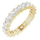 14K Gold Asscher Lab-Grown Diamond Shared-Prong Eternity Band – 3x3 mm Stones - Yellow Gold