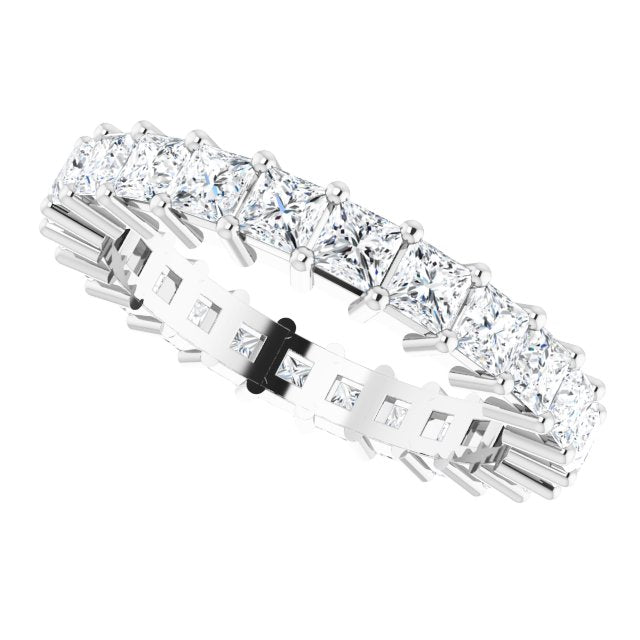10K Gold Square Lab-Grown Diamond Shared-Prong Eternity Band – 2.75x2.75 mm Stones - White Gold - view 5